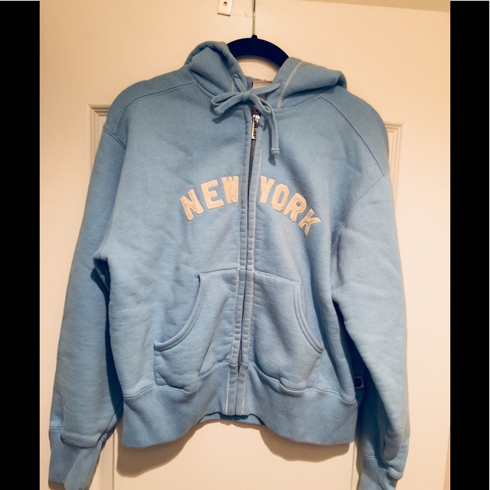 Blue Marlin Retro Vintage “New York” Blue Hoodie M